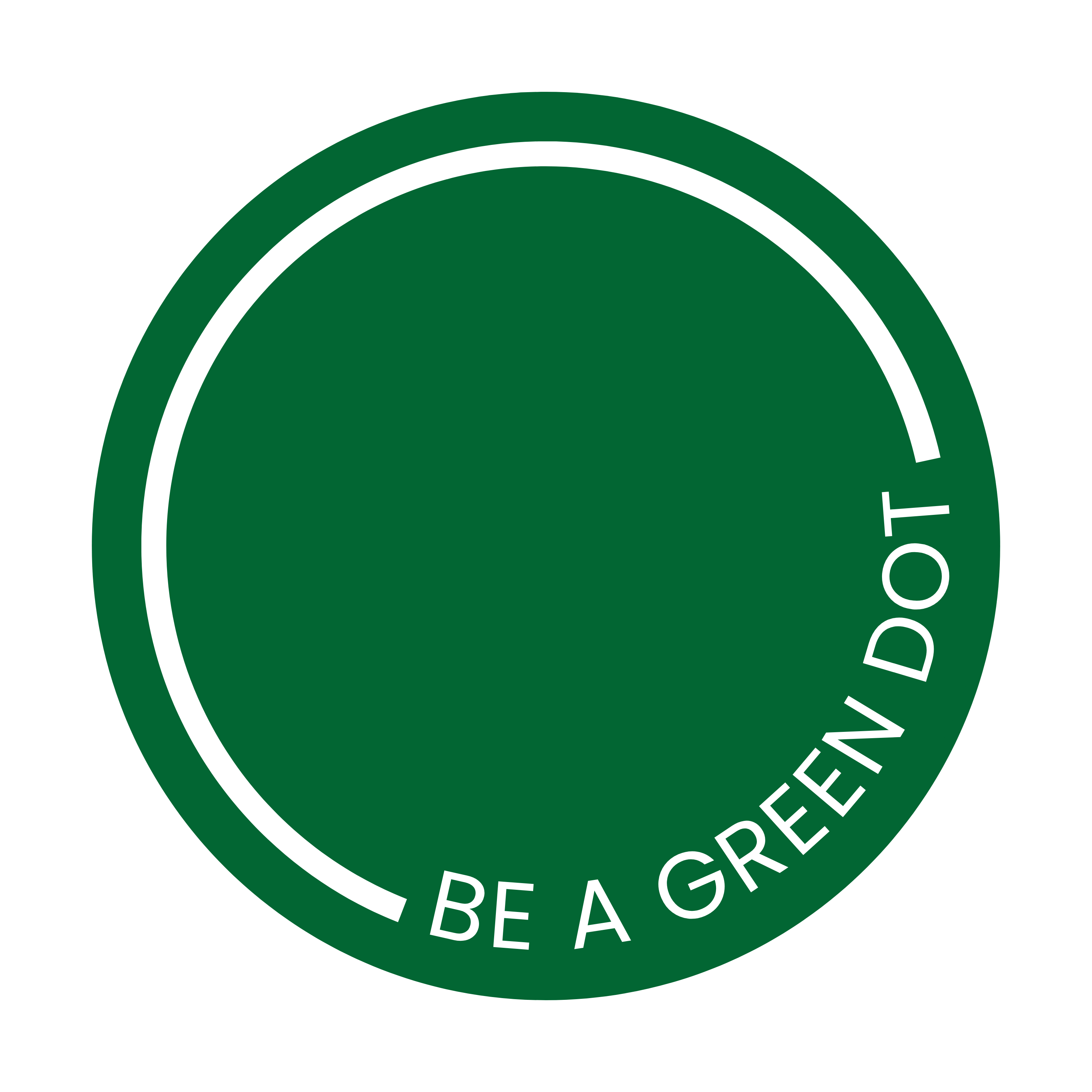 Green Circle with Be A Green Dot text